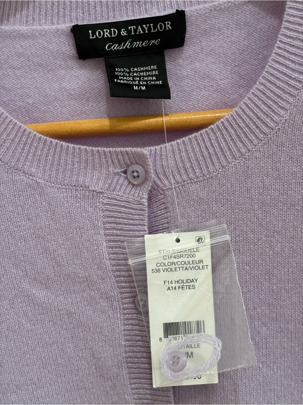 NEW Lord & Taylor Cashmere Cardigan Size M